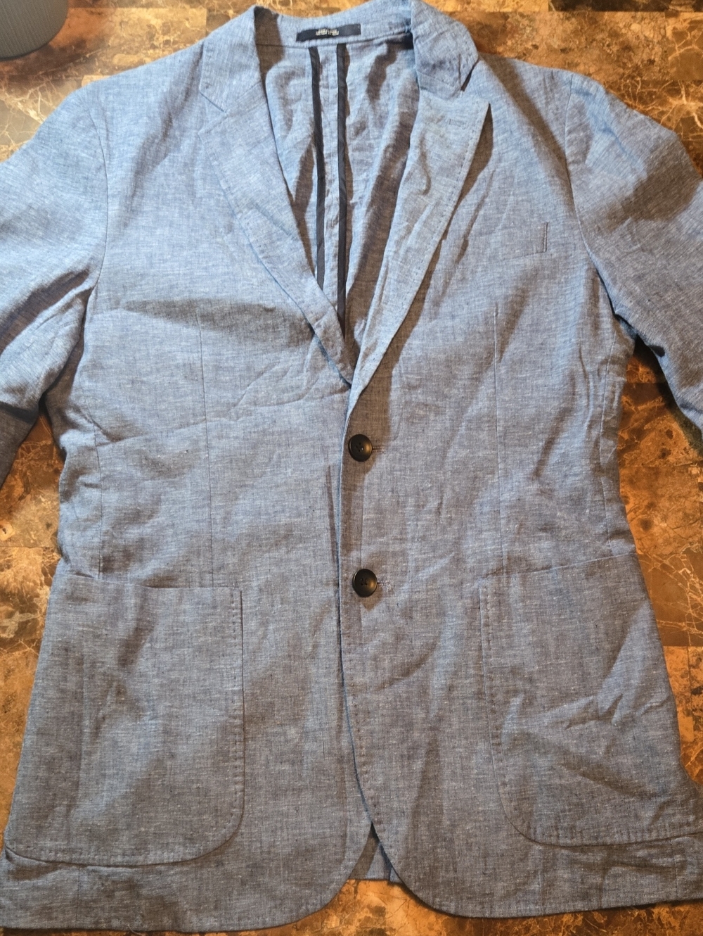 1901 Linen Blend Blazer Blue Extra Trim Fit. Size Small